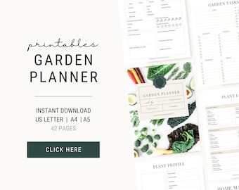 Garden Planner Printable | Planting Calendar, Plant Care Journal PDF, 42 Pages