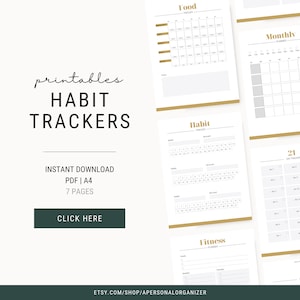 Habit Tracker for Productivity and Wellness: Achieve Your Goals with Consistency. Printables | 7-days, 14-days, 21-days, 30-days Tracker