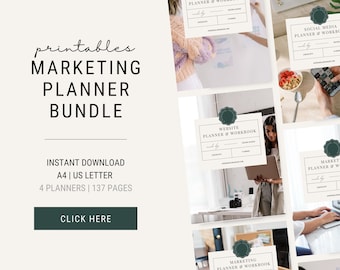 Marketing Planner Bundle | Social Media, Business (PDF Download)