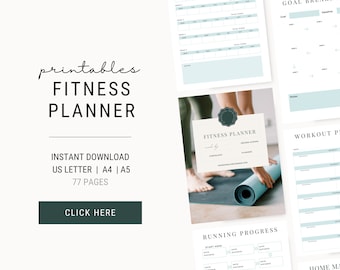 Fitness Planner for a Healthier You: Track, Achieve, Thrive! Workout Planner, Wellness Planner PDF, Exercise Log, Meal Plan, Self-Care