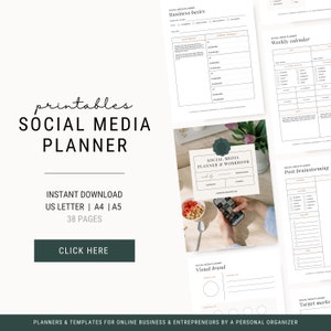 Content Planner | Small Business Planner | TikTok Planner | Social Media Tracker | Printable Planner | Instagram Planner | Youtube Planner