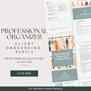Professional Organizer Forms | Organizing Service Agreement | Intake Form | Canva Editable | Home Organizer Client Onboarding Kit | Template