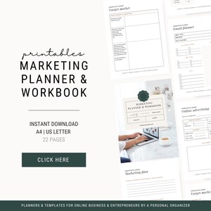 Content Planner | Marketing Workbook | Business Marketing Planners | Instagram Planner | Blog Planner | Marketing Calendar | Business Plan