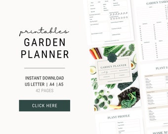 Garden Journal Printable | Plant Care Tracker, Vegetable Garden Planner PDF Download
