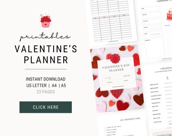 Valentines Printables | Valentine's Day Planner | Valentine Party Printable