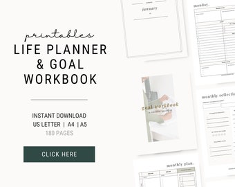 Goal Planner Printable | A5 Inserts, Quarterly Tracker (PDF Pattern)