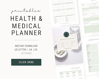 Printable Medical Planner | Health Tracker, Family Binder (Digital Download)