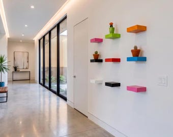 Walnut Floating Shelves: Modern Wall Shelf, Book Display