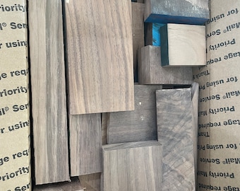 Box of Scrap Wood - Walnut  Sizes - FREE SHIPPING - Kid's Projects- Small Projects - DIY Projects