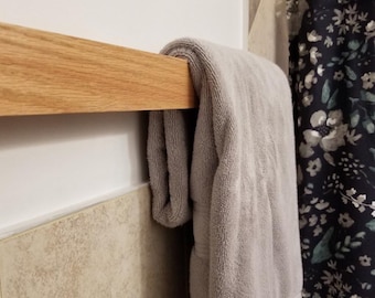 Modern Oak Bathroom Fixture Set: Toilet Paper & Towel Rack