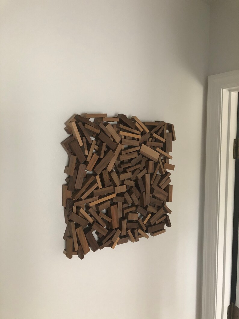 Wall Hanging Wood Wall Art /'Wood strips/'. Abstract Wood Sculpture