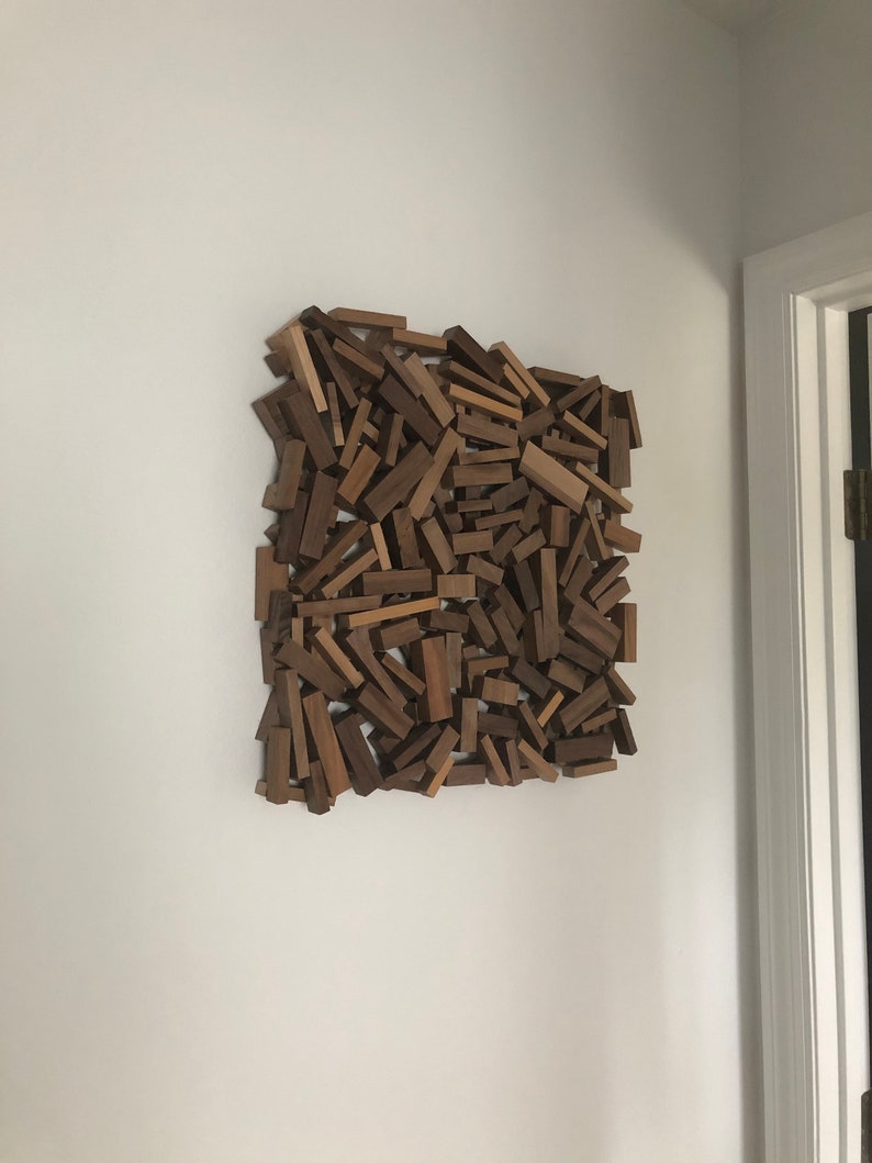 Wall Hanging Wood Wall Art /'Wood strips/'. Abstract Wood Sculpture