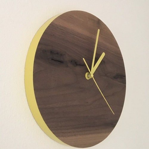 Wooden Simply Circle Wood Wall Clock Etsy
