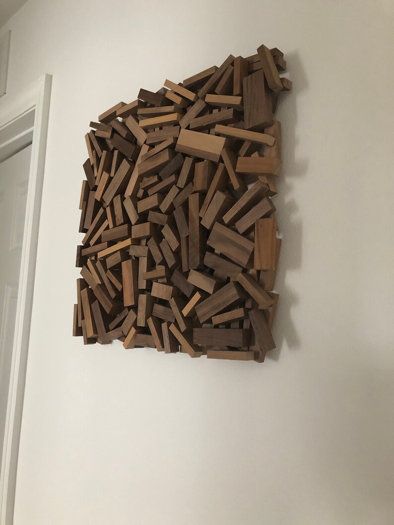Wall Hanging Wood Wall Art /'Wood strips/'. Abstract Wood Sculpture