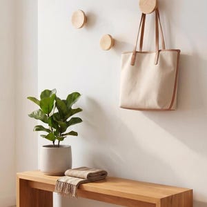 Modern Wood Wall Hook Set:  (Set of 3)