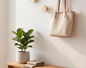 Modern Wood Wall Hook Set:  (Set of 3)