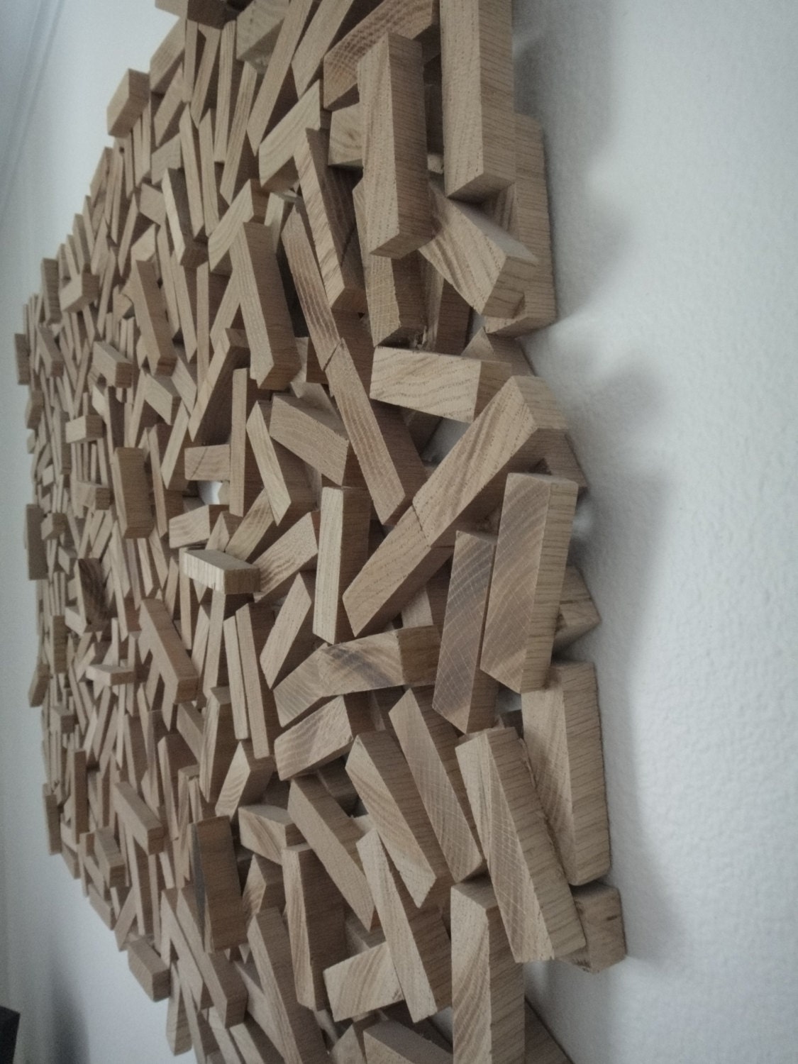 Abstract Wood Sculpture, Wall Hanging, Wood Wall Art, 'Wood strips ...