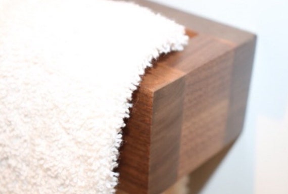 Drakestone Designs Bathroom Shelf with Towel Bar - Walnut Finish, Brown
