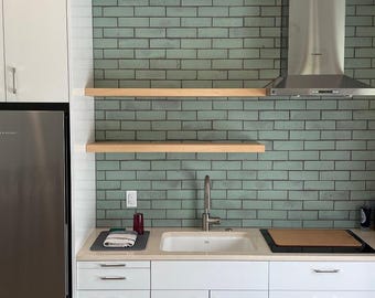 Walnut Veneer Floating Shelf: Heavy Duty Bracket, Custom Sizes