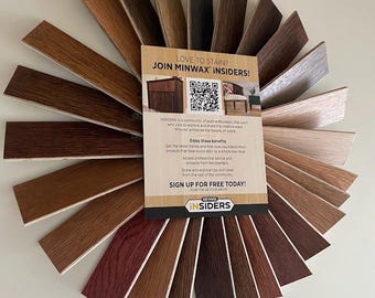 Wood Stain Sample colors Oak Veneer Color Selection (5"x1.5"x0.125 inch)