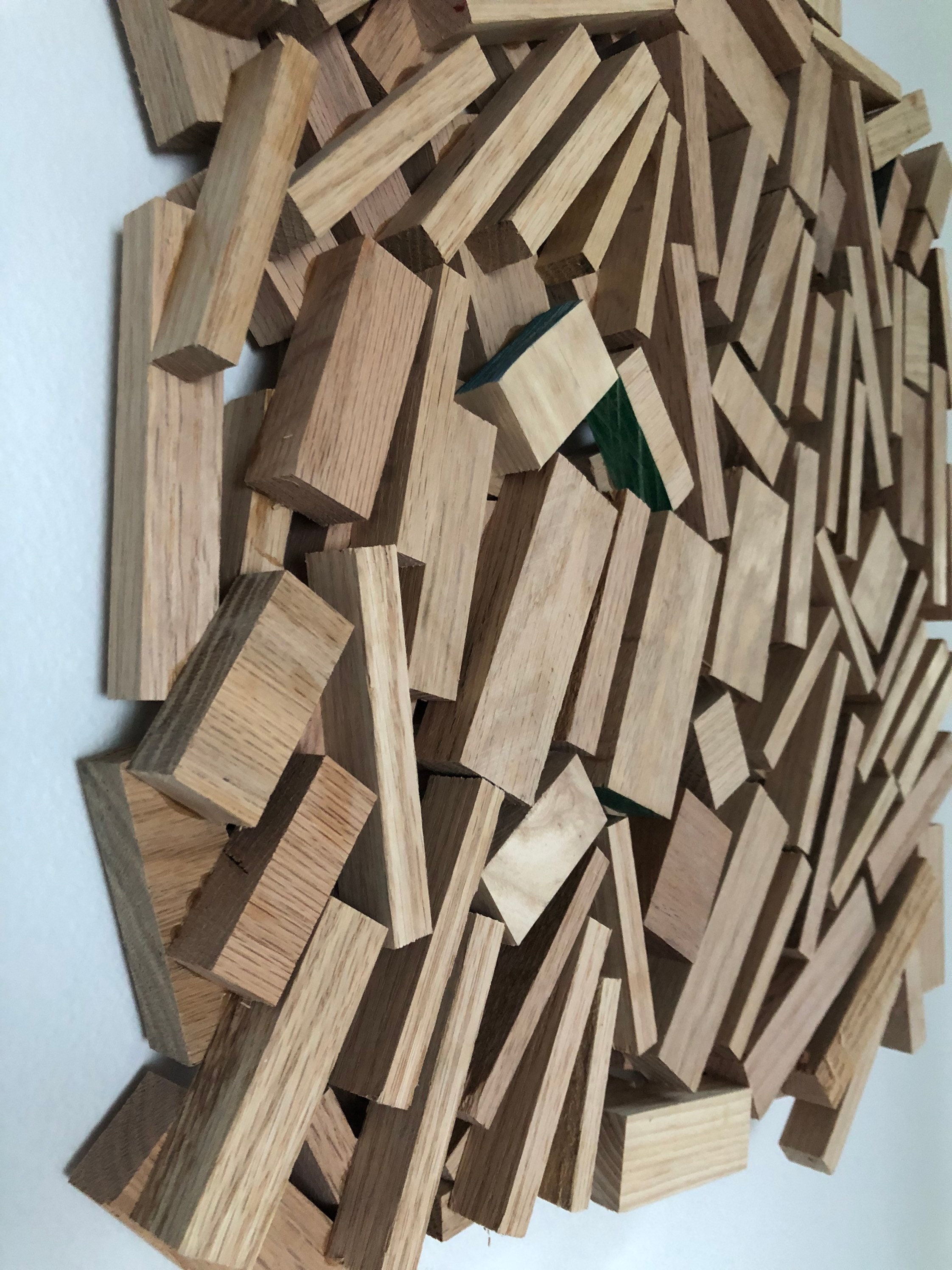 Abstract Wood Sculpture, Wall Hanging, Oak Wood Wall Art, 'Wood strips'.