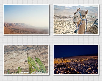 Set of 4 prints Wall decor Israel desert, Fine art travel photography nature landscape poster, Canvas paper decor 8x12 12x18 16x24