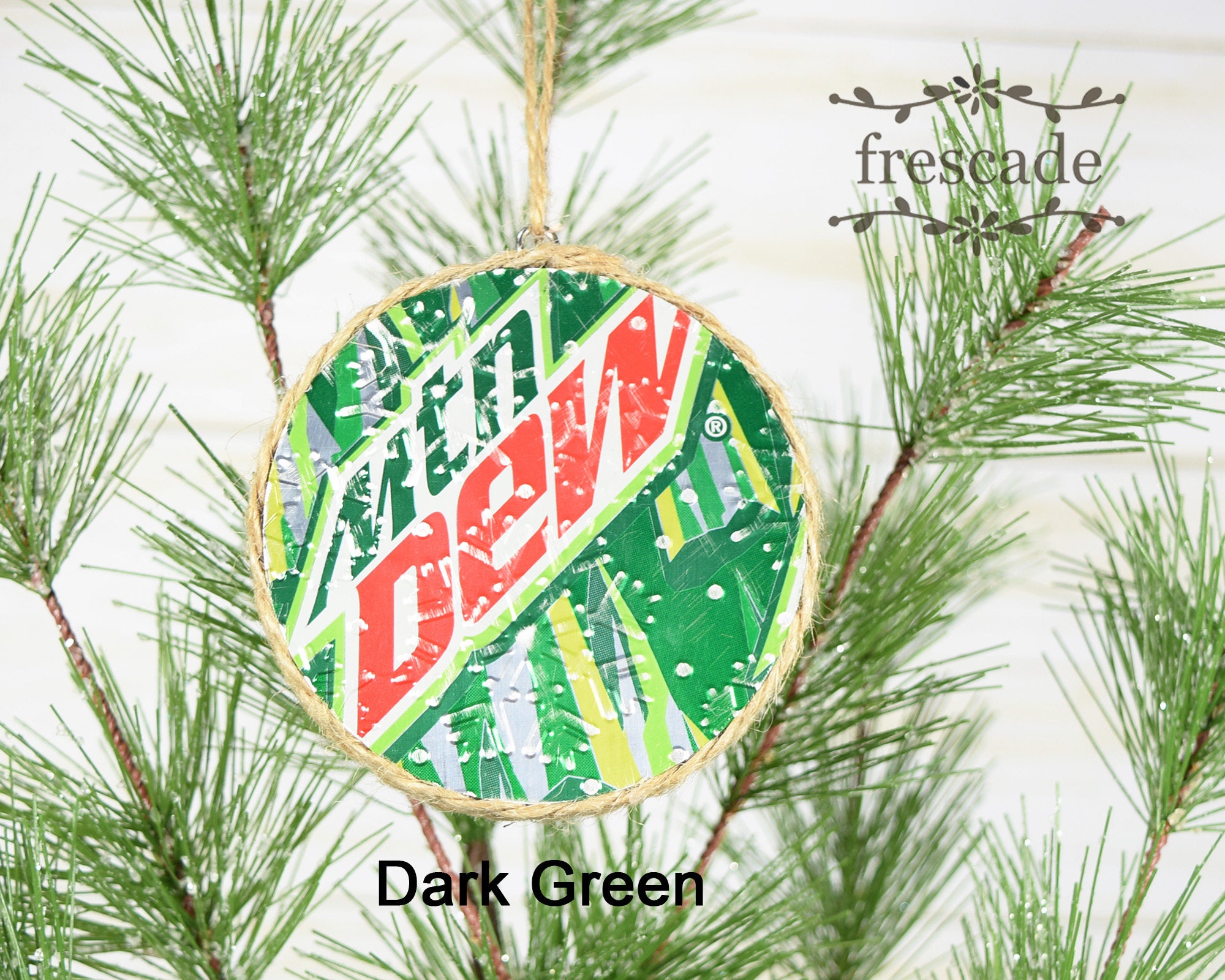 Mtn Dew Light or Dark Green Round Christmas Ornament Double | Etsy