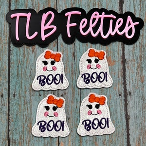 Glitter Boo Ghost Felties, Boo Ghost Felties, Halloween Felties, Wholesale Felties, Badge Reel Covers, Planner Clips, Coffee Cozies, Clips