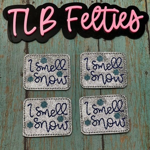 Glitter Smell Snow Felties, Smell Snow Felties, Winter Felties, Wholesale Felties, Badge Reel Covers, Planner Clips, Coffee Cozies, Clippies