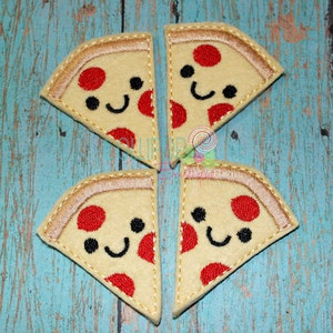 Pizza Felties - Felties - Pizza Felt Embellishments - Felt Appliques - Wholesale Felties - Set of 4