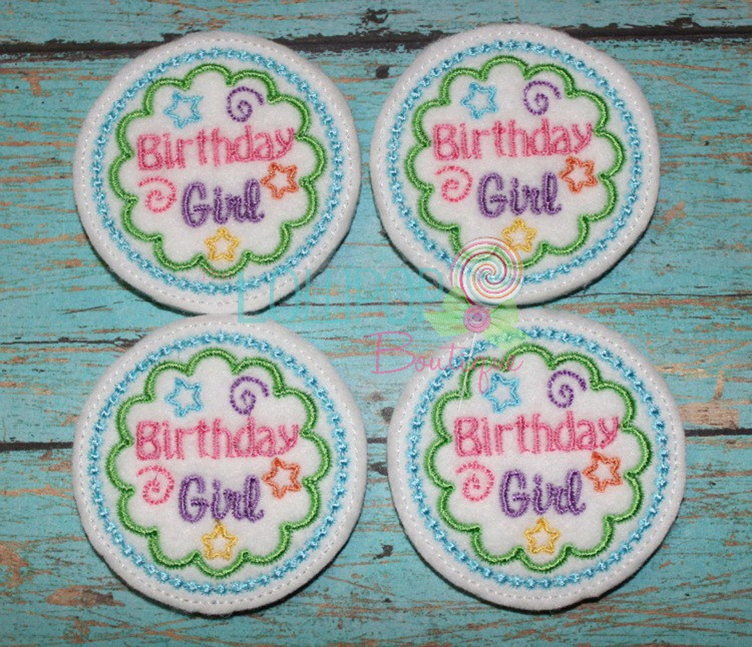 Birthday Girl Felt Embellishments - Bow Centers, Badge Reels - Etsy