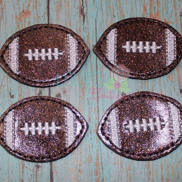 Brown Glitter Football Felties, Glitter Football Felties, Football Felties, Badge Reel Covers, Coffee Cozies, Wholesale Felties, Appliques