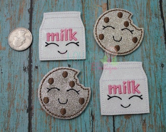 Glitter Cookie and Milk Felties: Scrapbook & Craft Embellishments