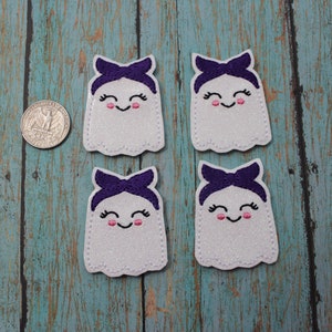 Glitter Headband Ghost Felties, Headband ghost Felties, Ghost Felties, Halloween Felties, Felties, Wholesale Felties, planner Clips, Badges