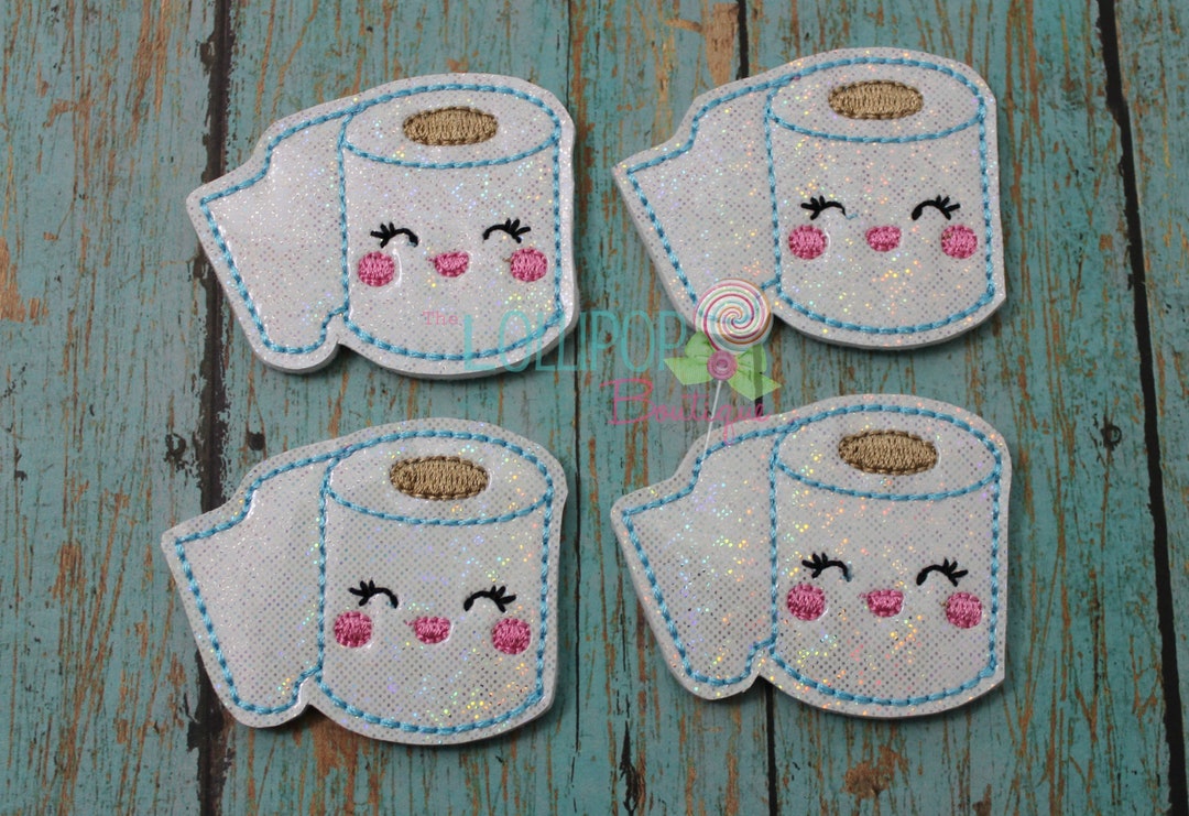 Sparkly Toilet Paper Felties, Toilet Paper Felties, Vinyl Felties