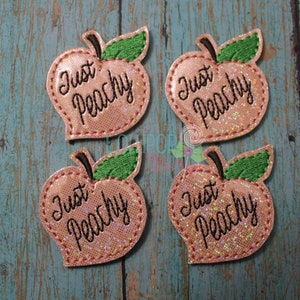 Sparkly Peachy Vinyl Felties, Just Peachy felties, Felties, Wholesale Felties, Planner Clips, Badge Reel Covers, Hair Bow Centers