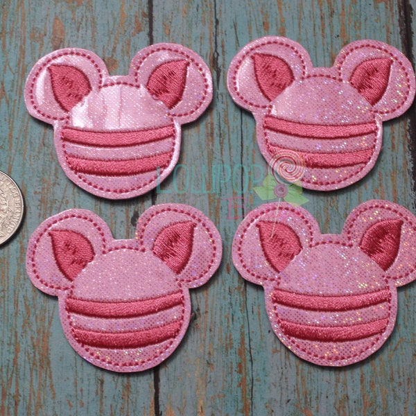 Sparkly Pink Pig Mouse Head Felties, Pig Mouse Head Felties, Pig Felties, Felties, Wholesale Felties, Planner Clips, Badge Reel Covers