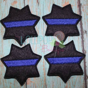 7 point Police Badge Felties ~ Felties ~ Felt Appliques ~ Police Badge ~ Sheriffs Badge ~ Set of 4