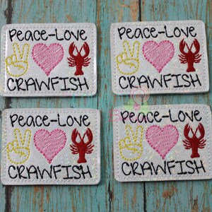 Peace Love Crawfish Vinyl Felties - Set of 4