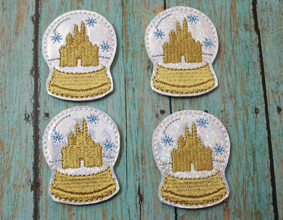 Castle Snow Globe Felt Appliques, Set of 4