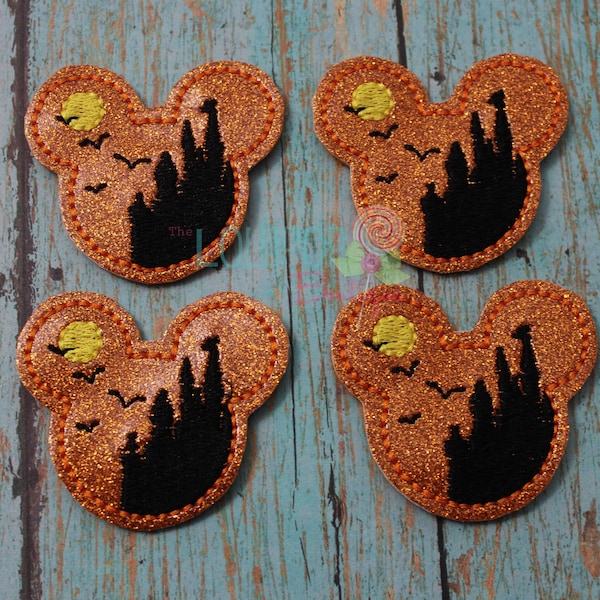 Glitter Haunted Mansion Mouse Head Felties, Scrapbooking, Planner Clips