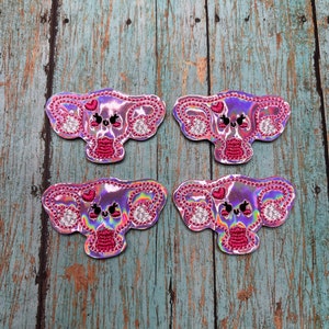 Pink Holographic Uterus Felties,Planner Clips, Badge Reel Covers, Coffee Cozies
