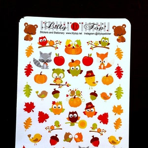 Fall, Owls, Fits all common Planners, Kiss Cut, Organizing Stickers, Scapbooking
