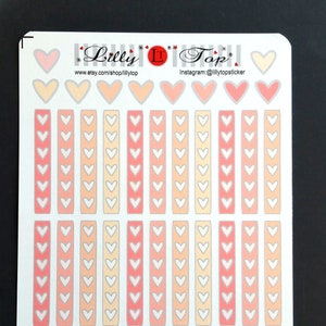 43 Heart Checkmarks, Fits all common Planners, Kiss Cut, Organizing Stickers