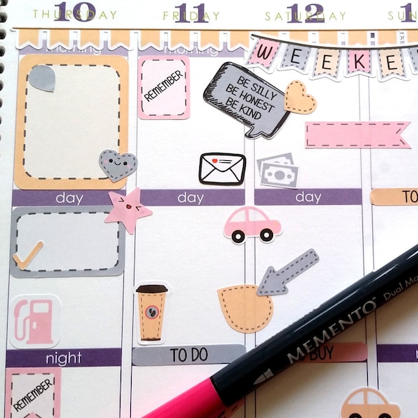 Organizing Stickers, Pastel, Fits all common Planners, Kiss Cut, Organizing Stickers