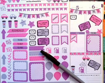 Organizing Stickers, Pastel, Fits all common Planners, Kiss Cut, Organizing Stickers