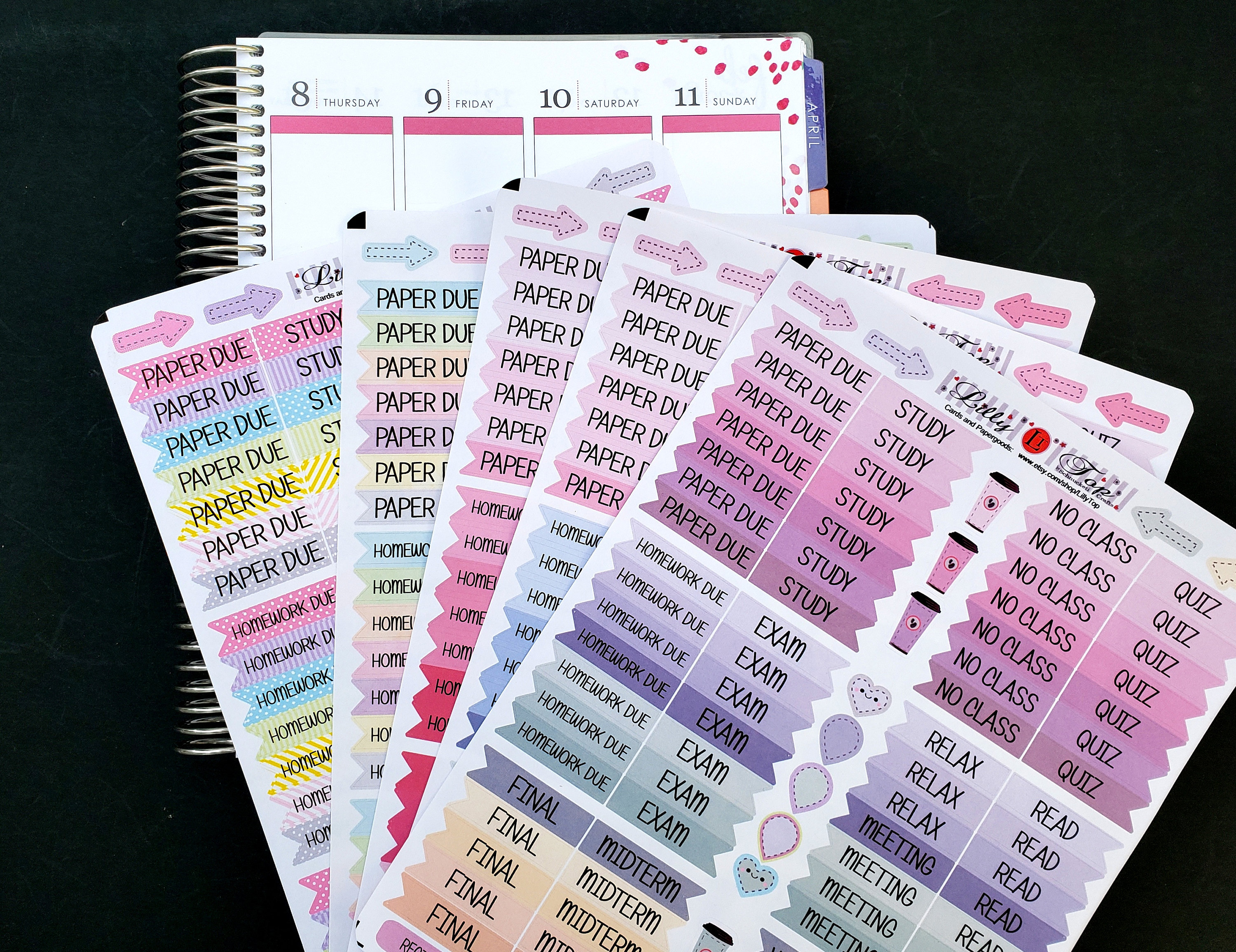 NEW COLORS, 95 College and School Stickers , Flags, Erin Condren ®ECL…