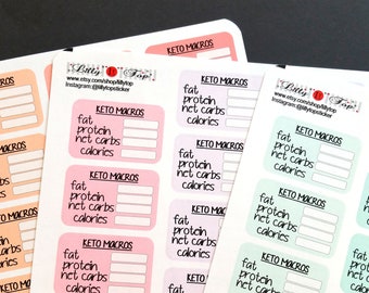 KETO-MACRO-TRACKER, With Step Tracker, Monthly Sheet, Fits all common Planners, Kiss Cut