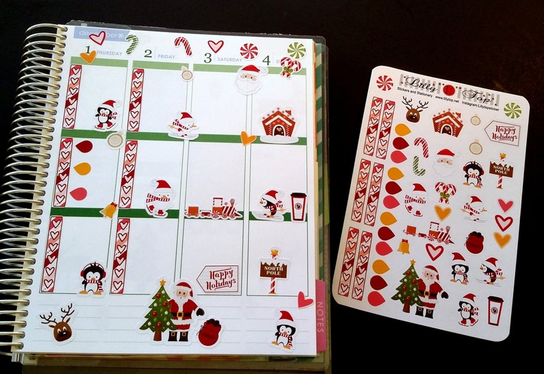 Christmas Candy Stickers, Check Marks, Drops, Fits All Common Planners ...