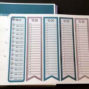 Bill Tracker, To Do List, Kiss Cut, Fits all common Planners, Kiss Cut, Organizing Stickers